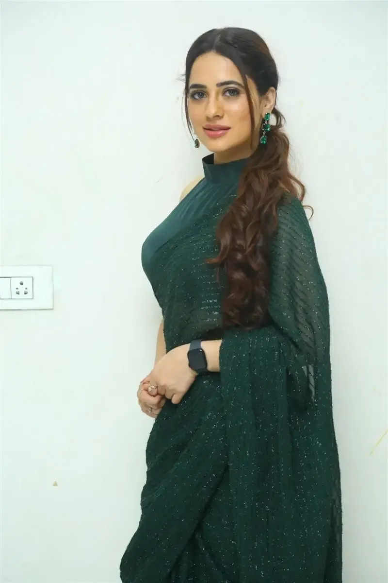 TOLLYWOOD ACTRESS PRIYANKA REWRI IN GREEN SAREE AT PREMA DESHAPU YUVARANI MOVIE 12